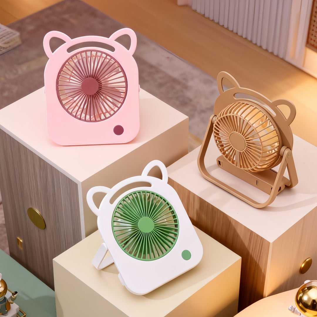 Ladies Portable Table Fan in Charming Cat Design Kalsten