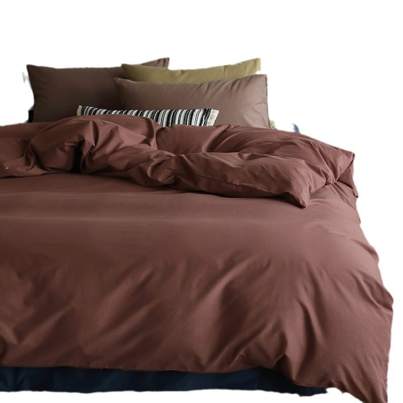 Premium cotton satin duvet cover set with fitted sheet and pillowcases