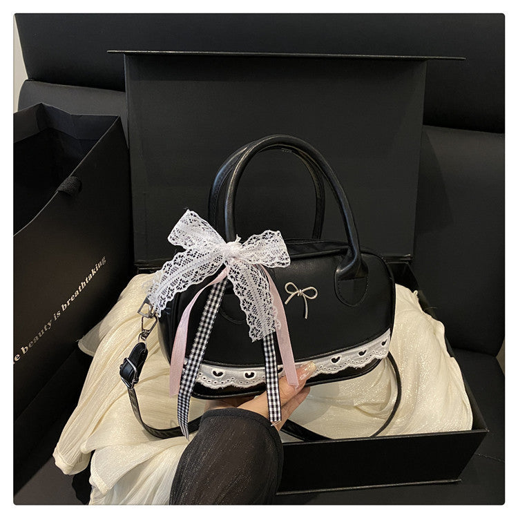 Elegant Lace-Trimmed Bow Handbag Kalsten