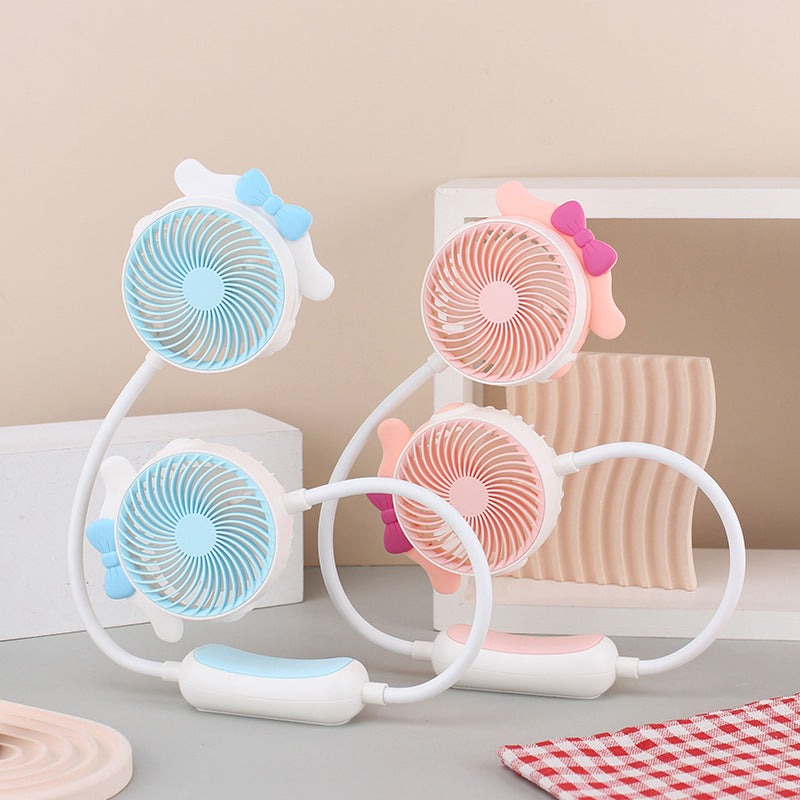 Ladies Portable Neck Fan with Flexible Mount and Dual Fan System Kalsten