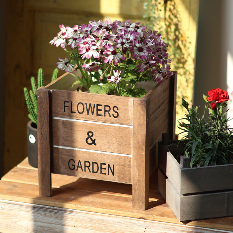 Decorative wooden box for plants Kalsten