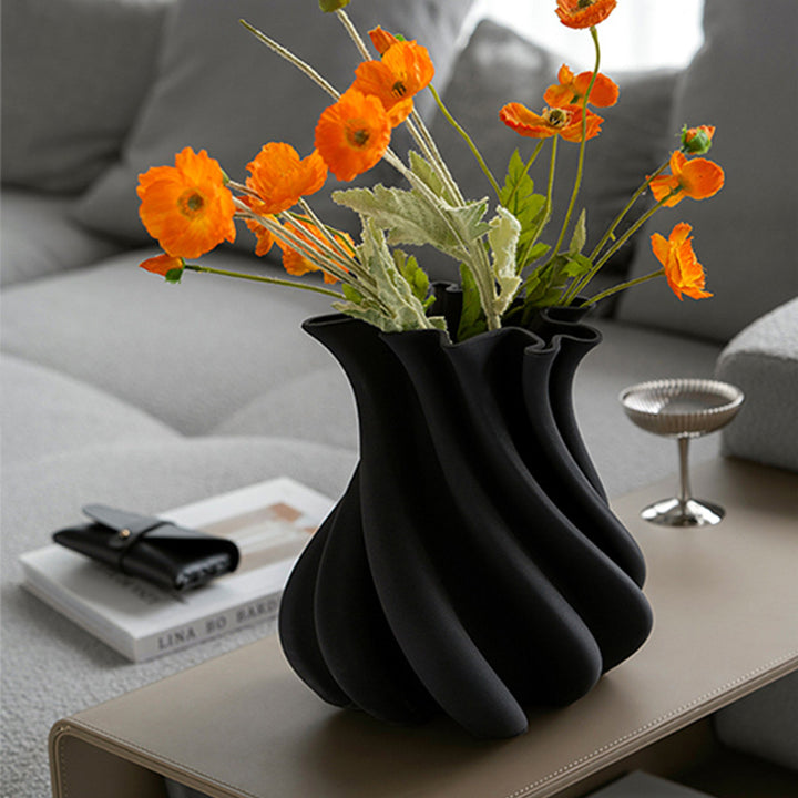 Artistic Wave-Shaped Decorative Vase