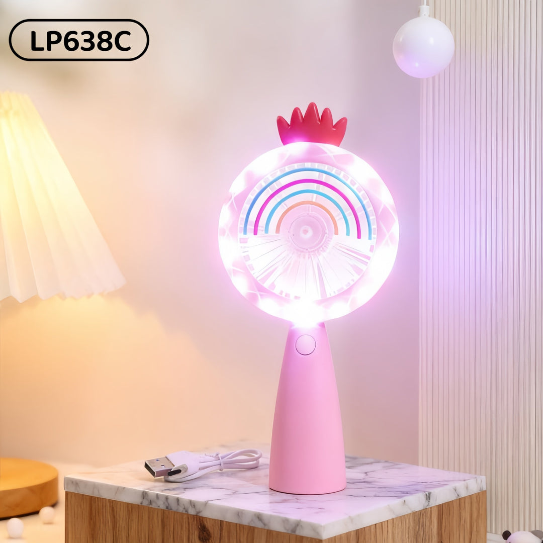 Women Portable USB Hand Fan with LED Lighting Kalsten