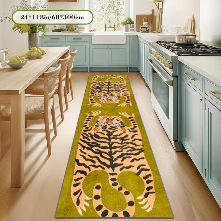 Playful Tiger-Themed Runner Rug