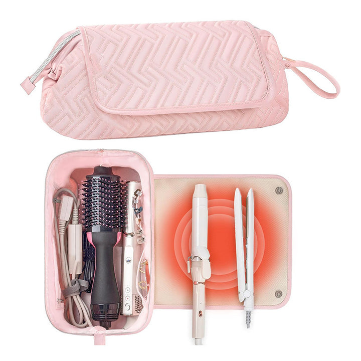 Cosmetic organizer bag with pre-made space for styling tools Kalsten