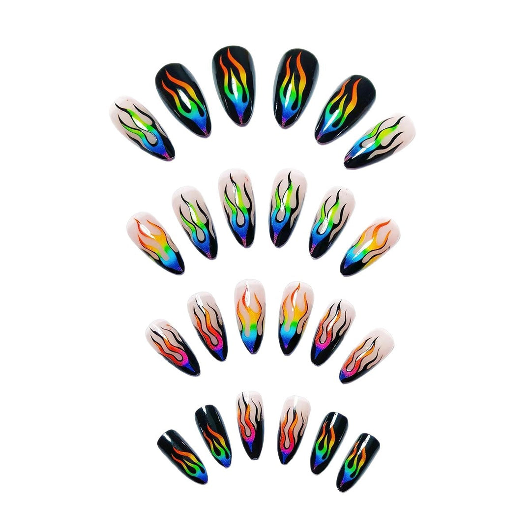 Creative Art Nails with Eye-Catching Flame Design Kalsten