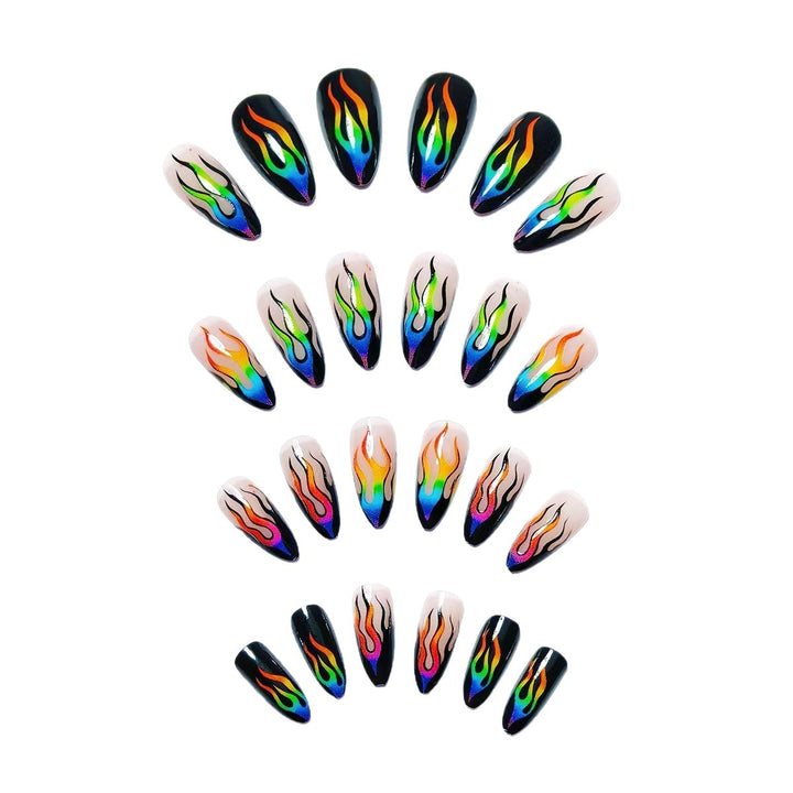 Creative Art Nails with Eye-Catching Flame Design Kalsten