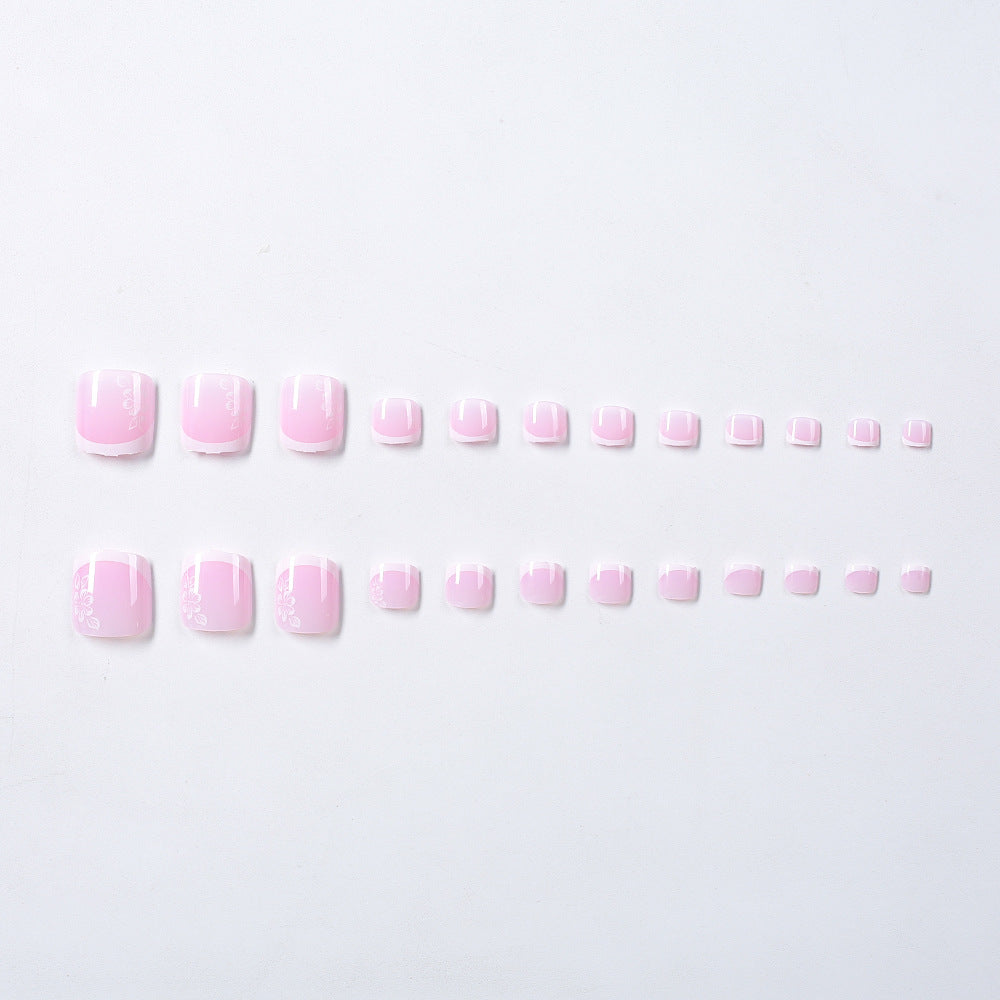 Decorative French Tip Toenail Set Kalsten