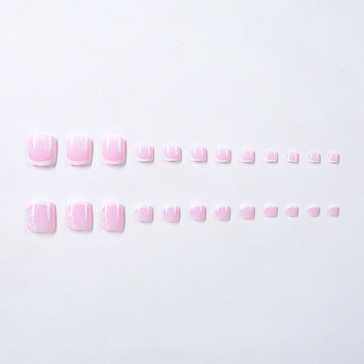 Decorative French Tip Toenail Set Kalsten