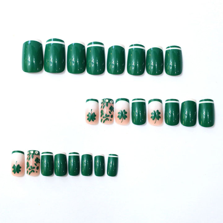 Festive Shamrock Nail Art Extensions Kalsten