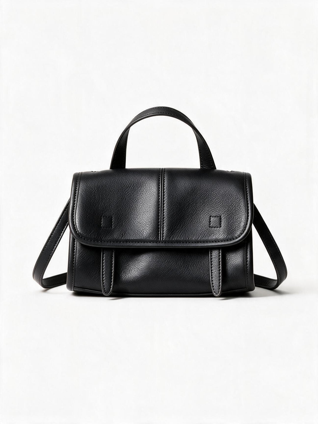 Structured Pebbled Top-Handle Flap Satchel Crossbody