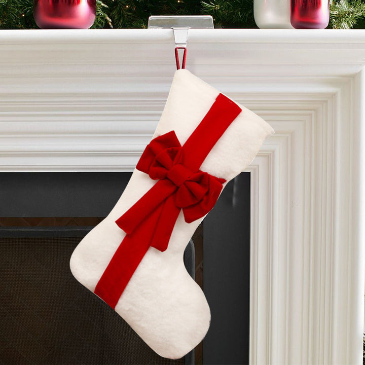 Luxury Plush Christmas Stocking with Bow