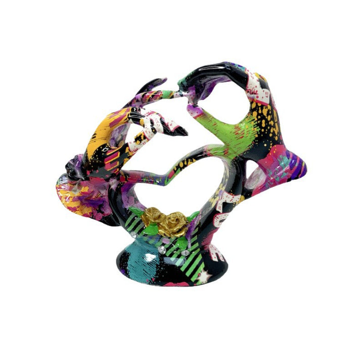 Artistic heart sculpture with intricate painting Kalsten