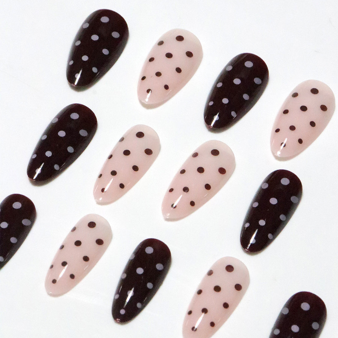 Artistic Polka Dot Stiletto Press-On Nails Kalsten