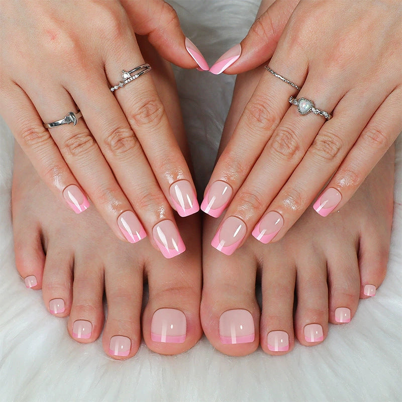 Stylish Press-On Nail Set with Elegant French Tip Design Kalsten