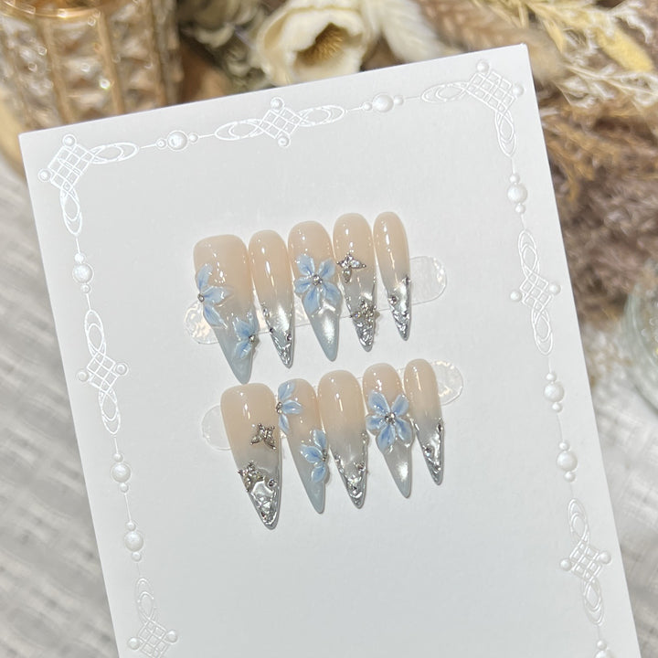 Elegant Stiletto Floral Press-On Nail Set Kalsten