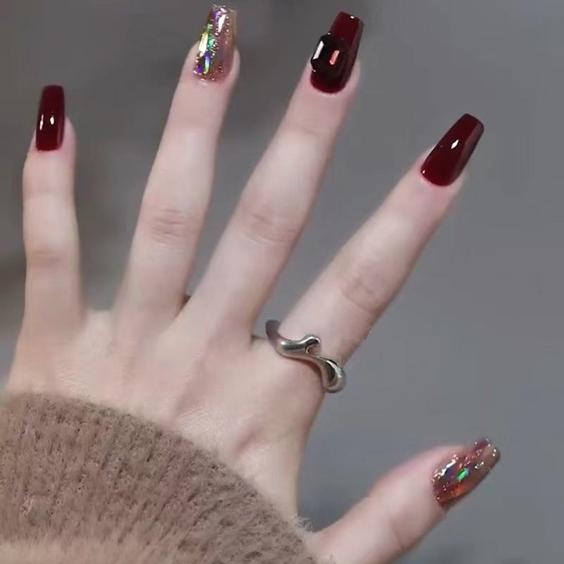 Glamorous artificial nails with crystal elements Kalsten