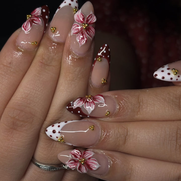 Floral Accent Acrylic Nail Art Extensions Kalsten