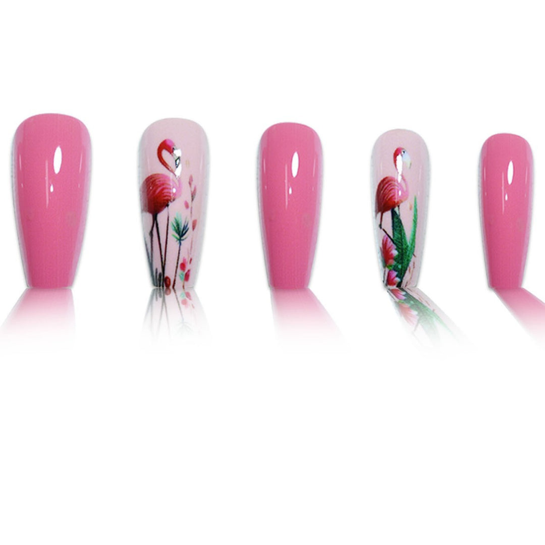 Floral Flamingo Press-On Nail Extensions Kalsten