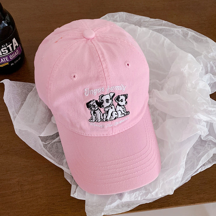 Playful Embroidered Dog Baseball Cap