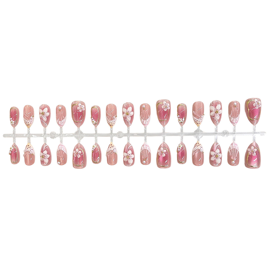 Detailed Floral Design Press-On Nail Set Kalsten