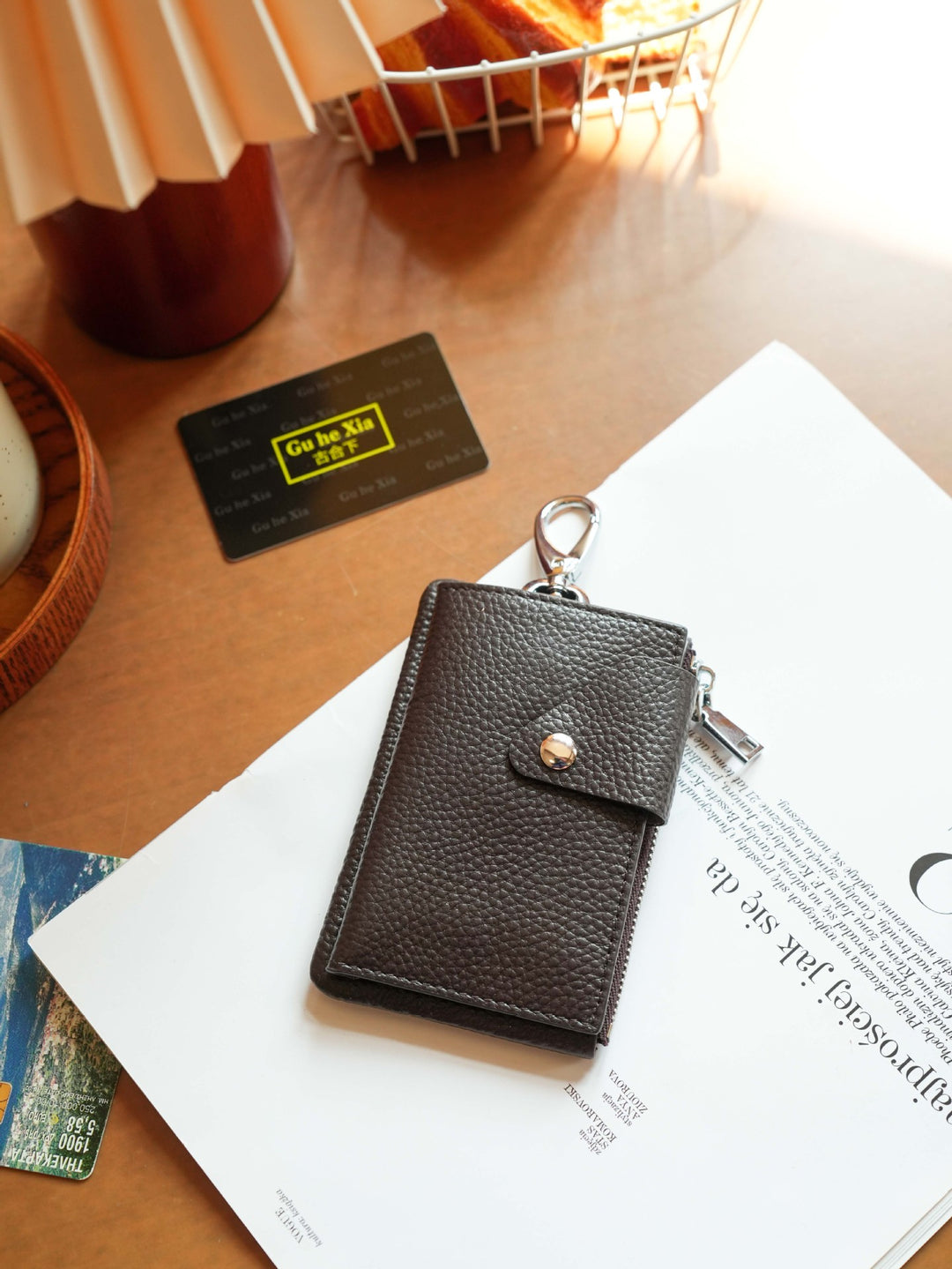 Premium Zippered Leather Card Holder