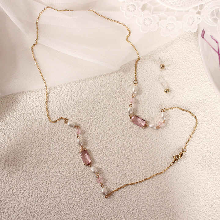 Elegant necklace with pearls and pink accents Kalsten