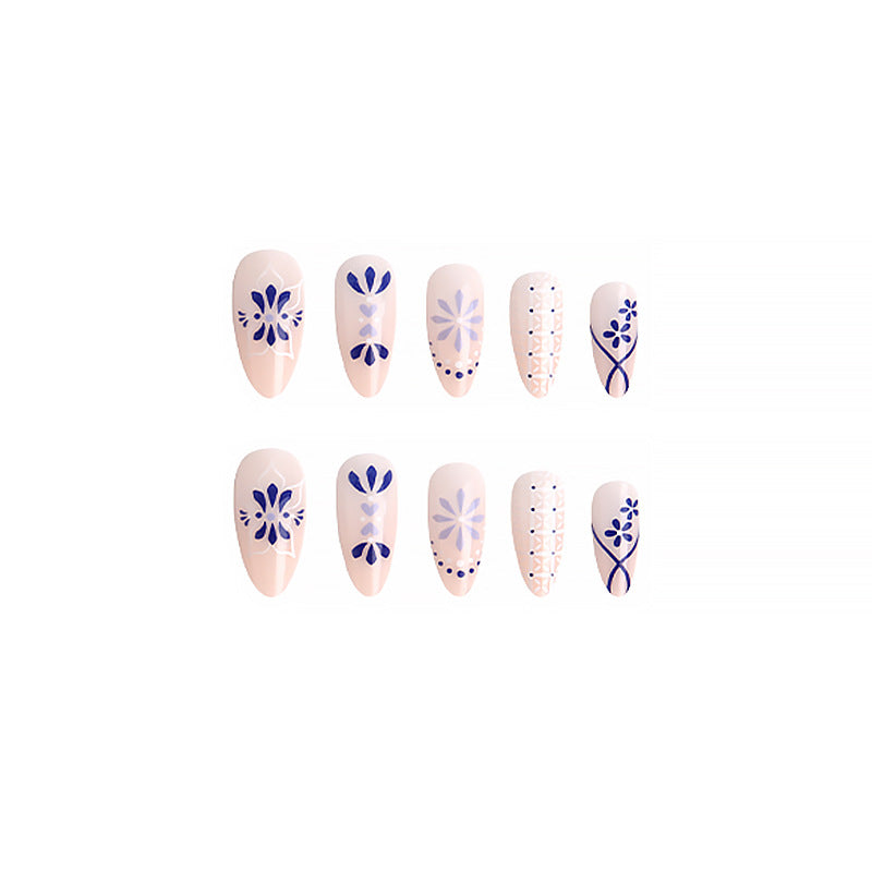 Artful Nail Tips with Flower Motif Kalsten