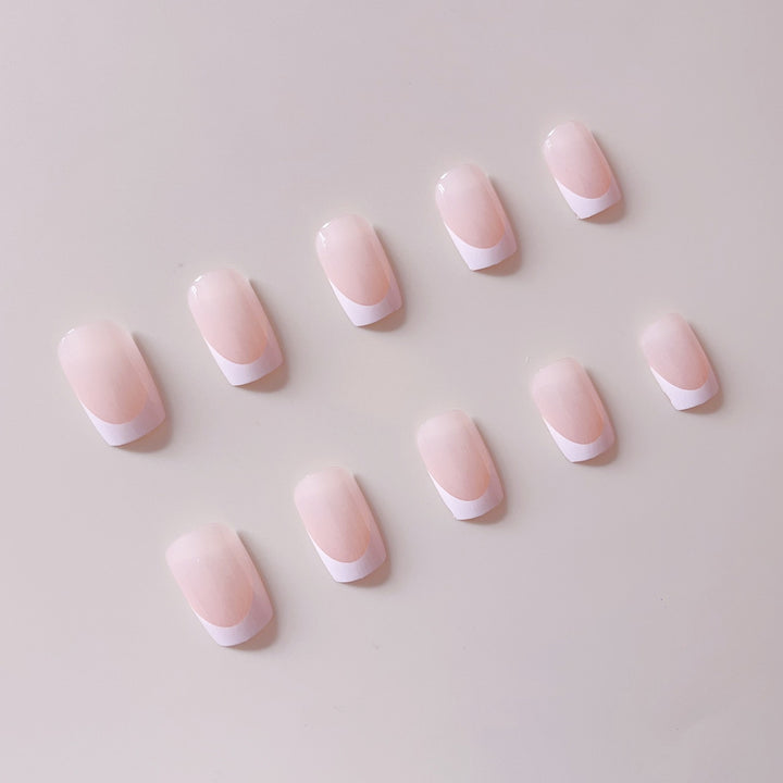 Artificial nail set with elegant French design and high-gloss finish Kalsten