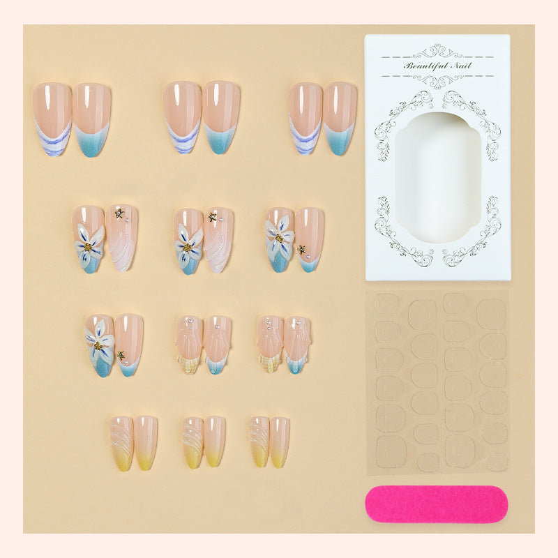 Premium Floral Art Press-On Nail Set Kalsten