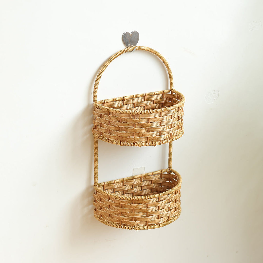 Double-Tiered Wicker Storage Basket Kalsten