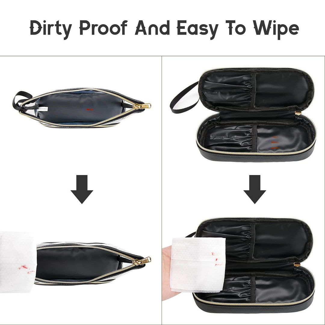 Cosmetic organizer bag with transparent compartments Kalsten