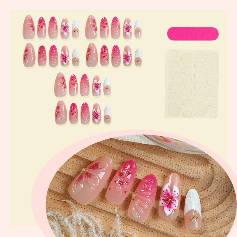 Artificial nails with floral decorations Kalsten