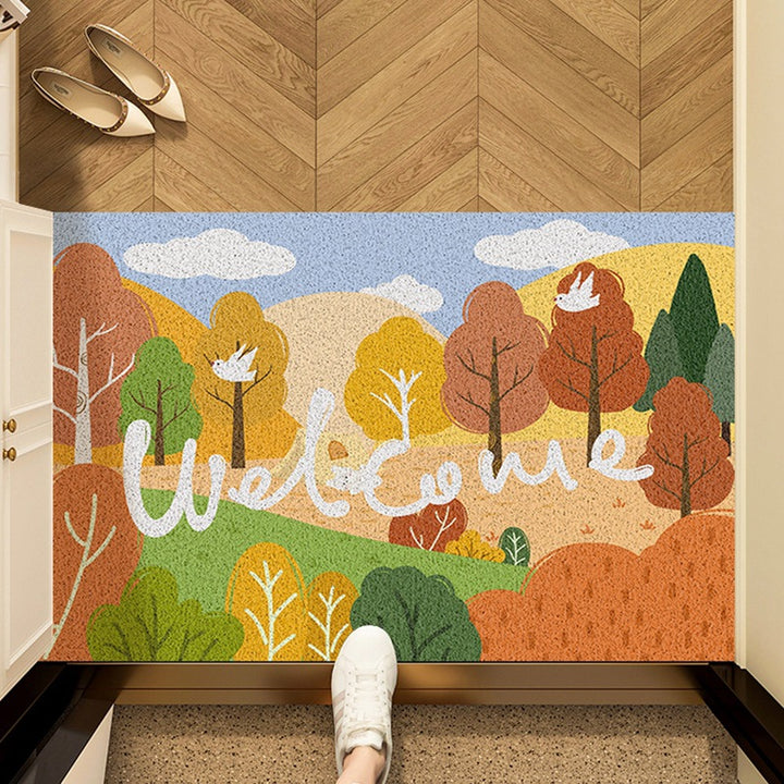 Playful Forest-Themed Indoor Mat
