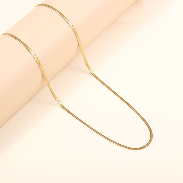 Sleek Slim Silver Chain Necklace Kalsten