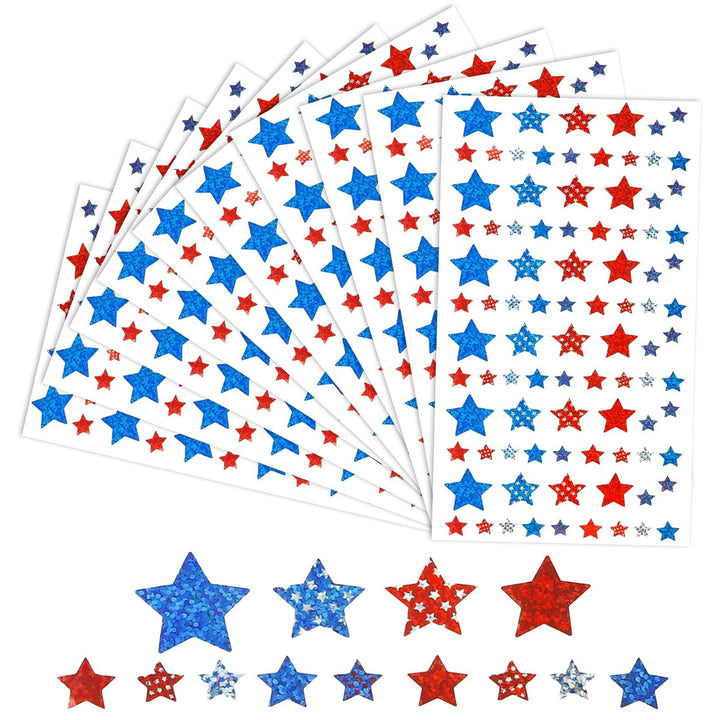 Decorative Sparkling Star Sticker Sheets Kalsten