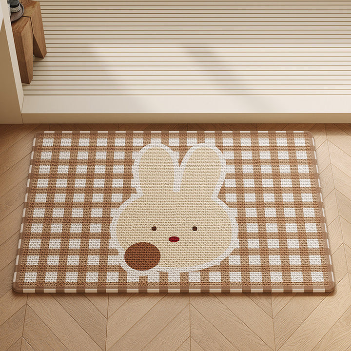 Cute Bunny-Themed Decorative Floor Mat