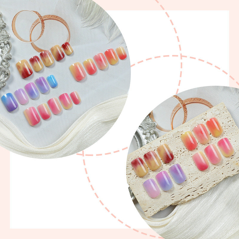 Iridescent Swirl Press-On Nail Art