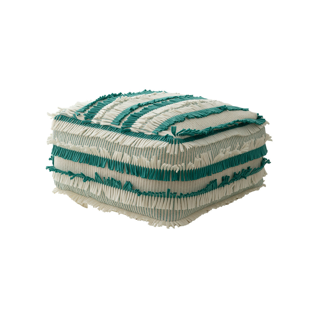 Floor cushion pouf with structured fringe surface Kalsten