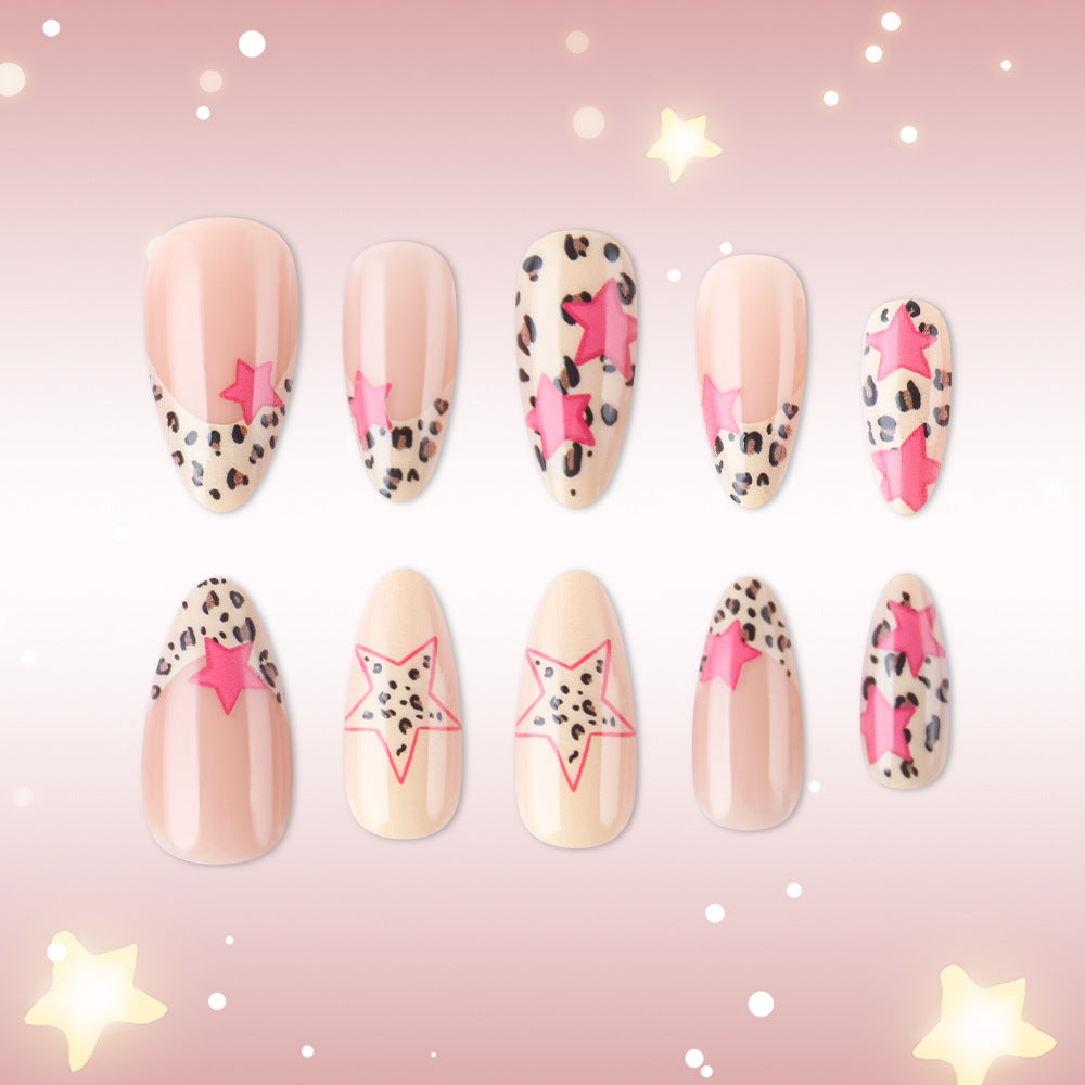 Stylish Star and Leopard Print Press-On Nails Kalsten