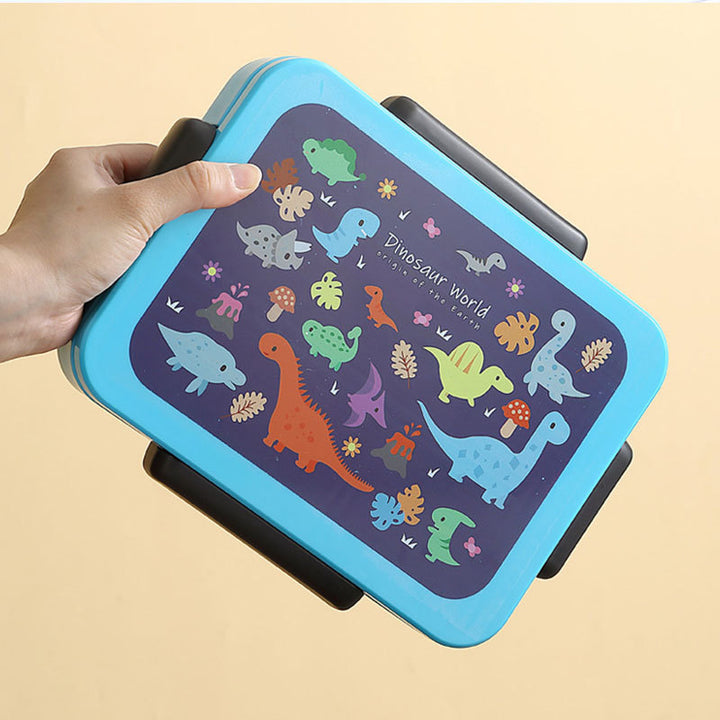 Playful Animal-Themed Lunch Box with Secure Closure