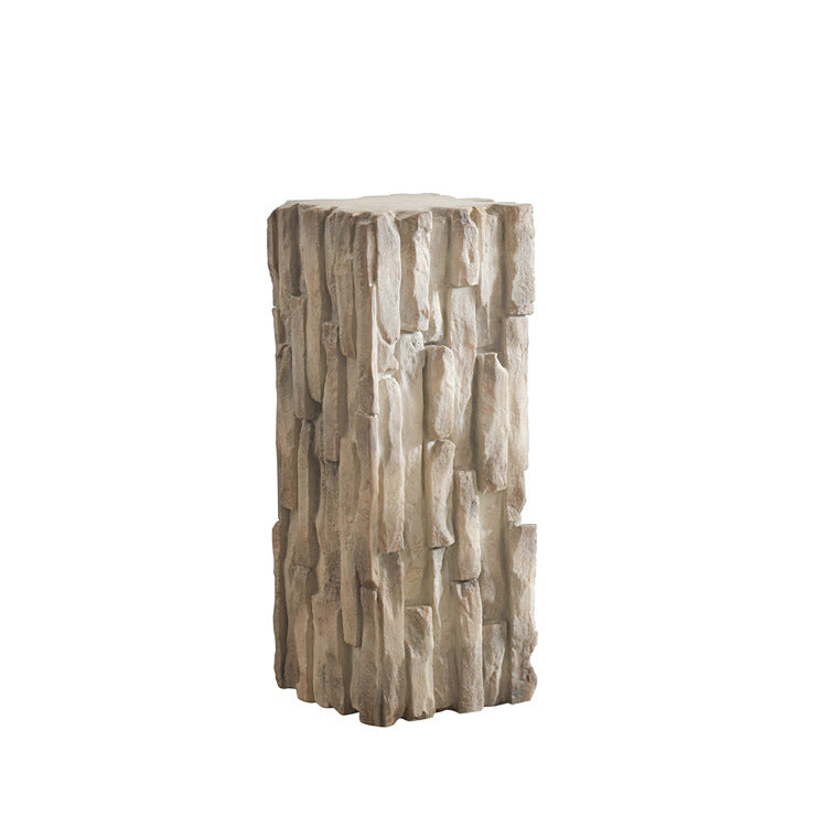 Rock-Texture Decorative Pedestal
