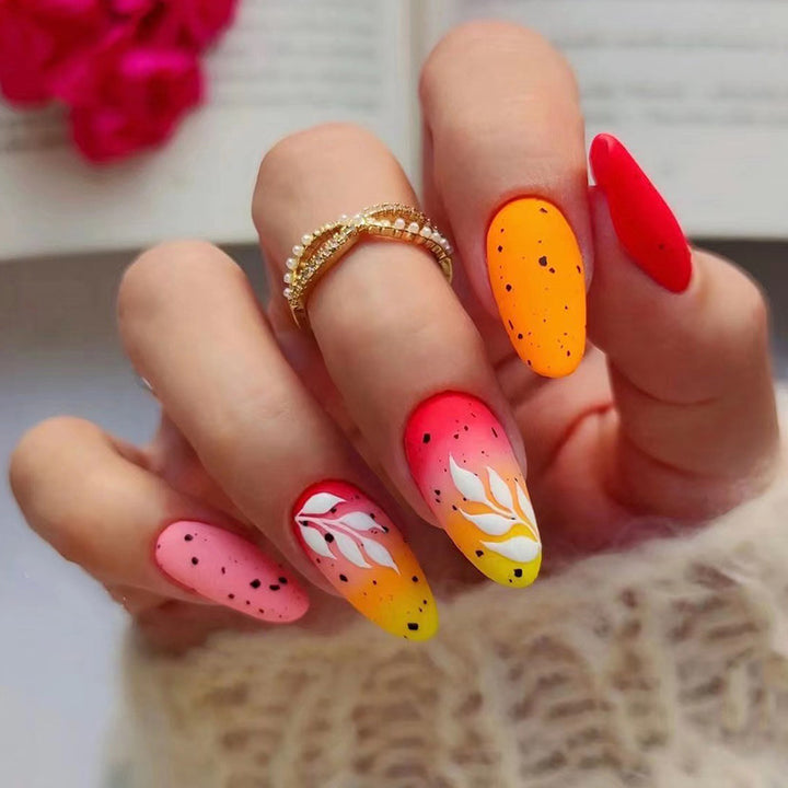 Artificial nail art with floral ombre design Kalsten