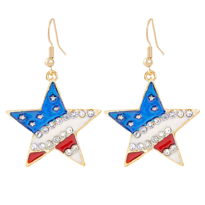 Women's nan patriotic horseshoe enamel dangle earrings with star-accented design and fishhook findings Kalsten
