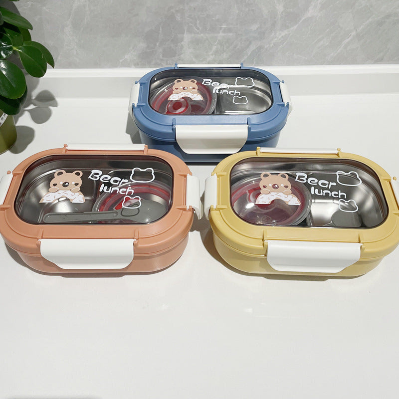 Bear-Themed Multi-Compartment Lunch Box