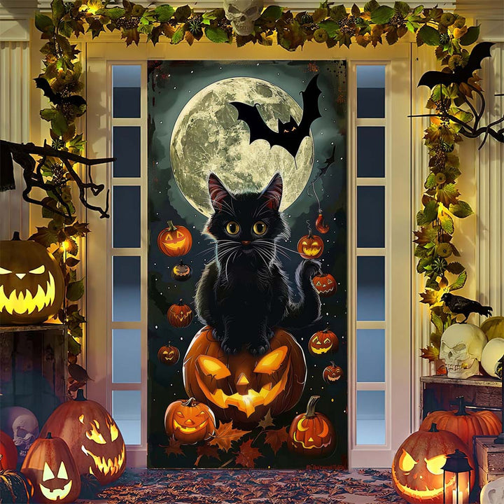 Halloween door poster with large-format Grim Reaper illustration and reusable PVC tarp fabric