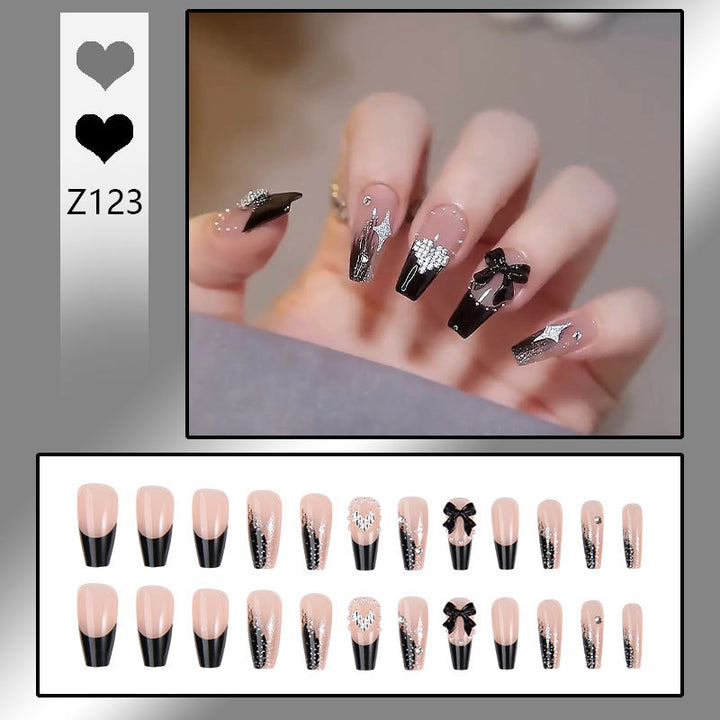 Acrylic nail set with glamorous 3D decorations and noble accents Kalsten