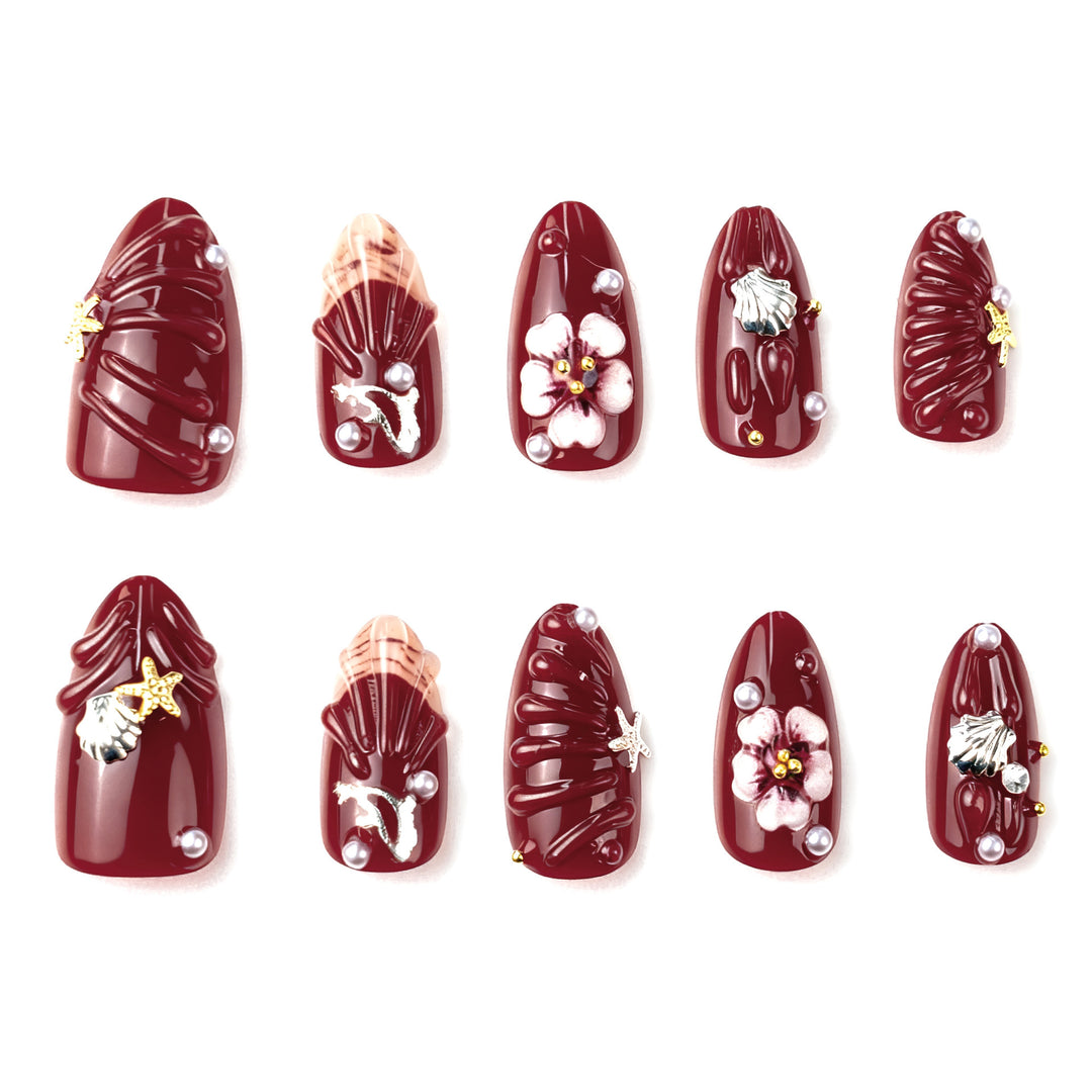 Nail art set with floral rhinestone decorations Kalsten