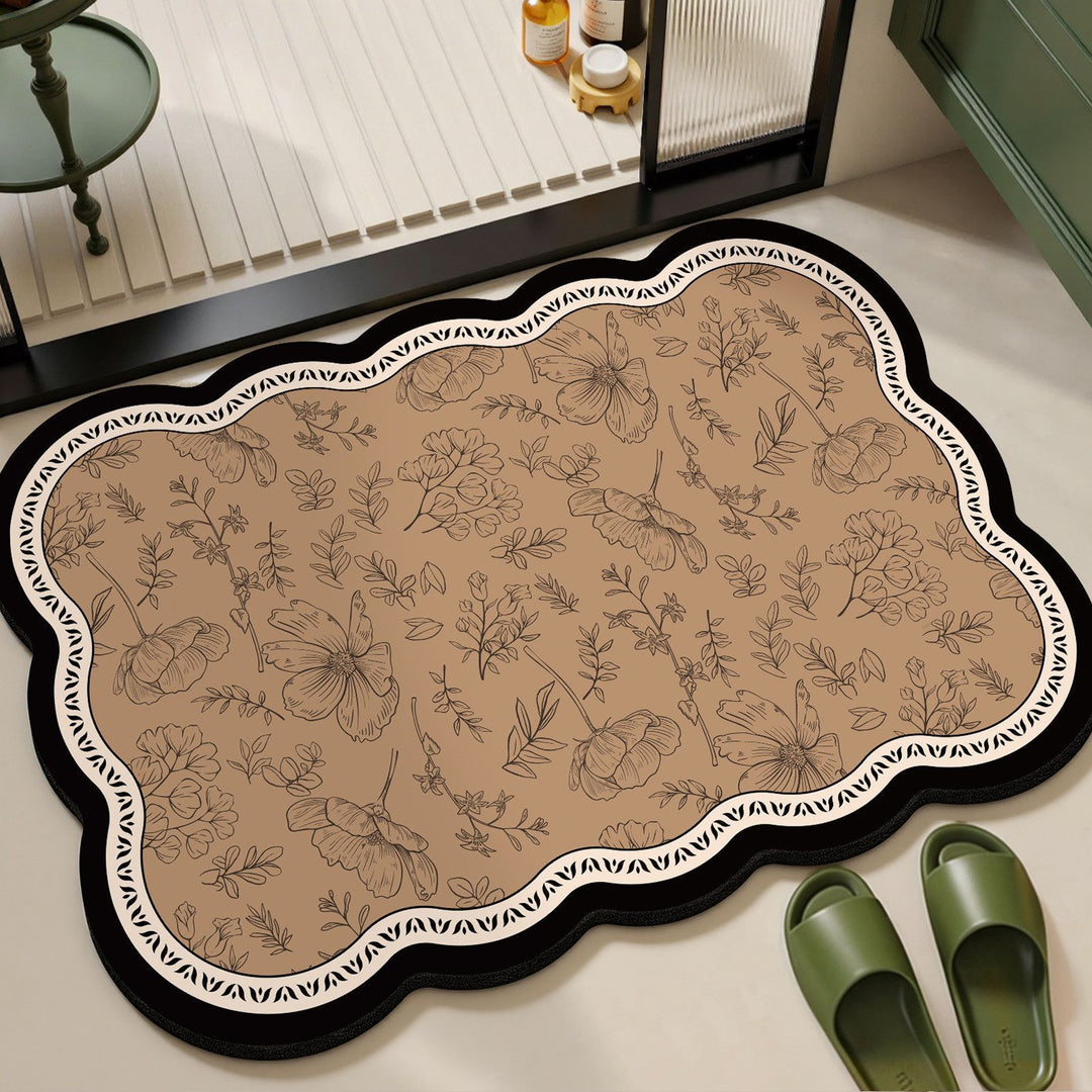 Elegant Vintage Floral Print Area Mat