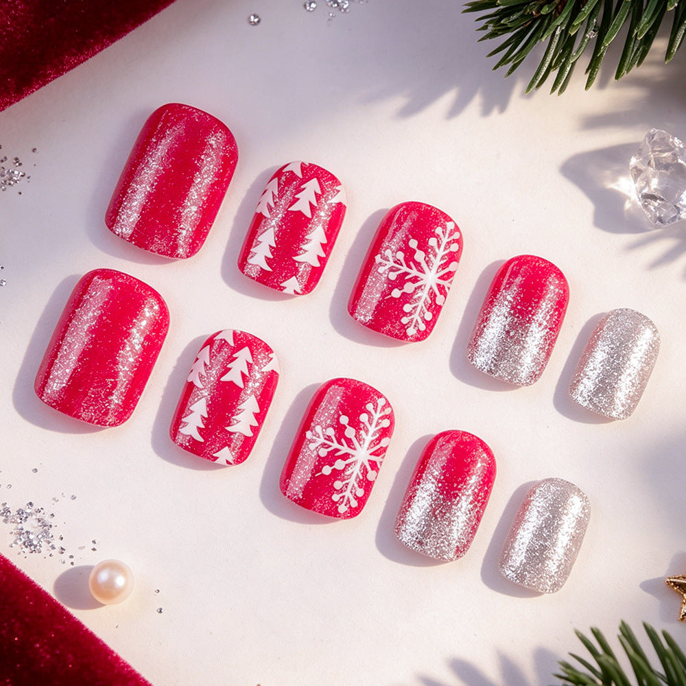 Festive Holiday Press-On Nail Art Kalsten